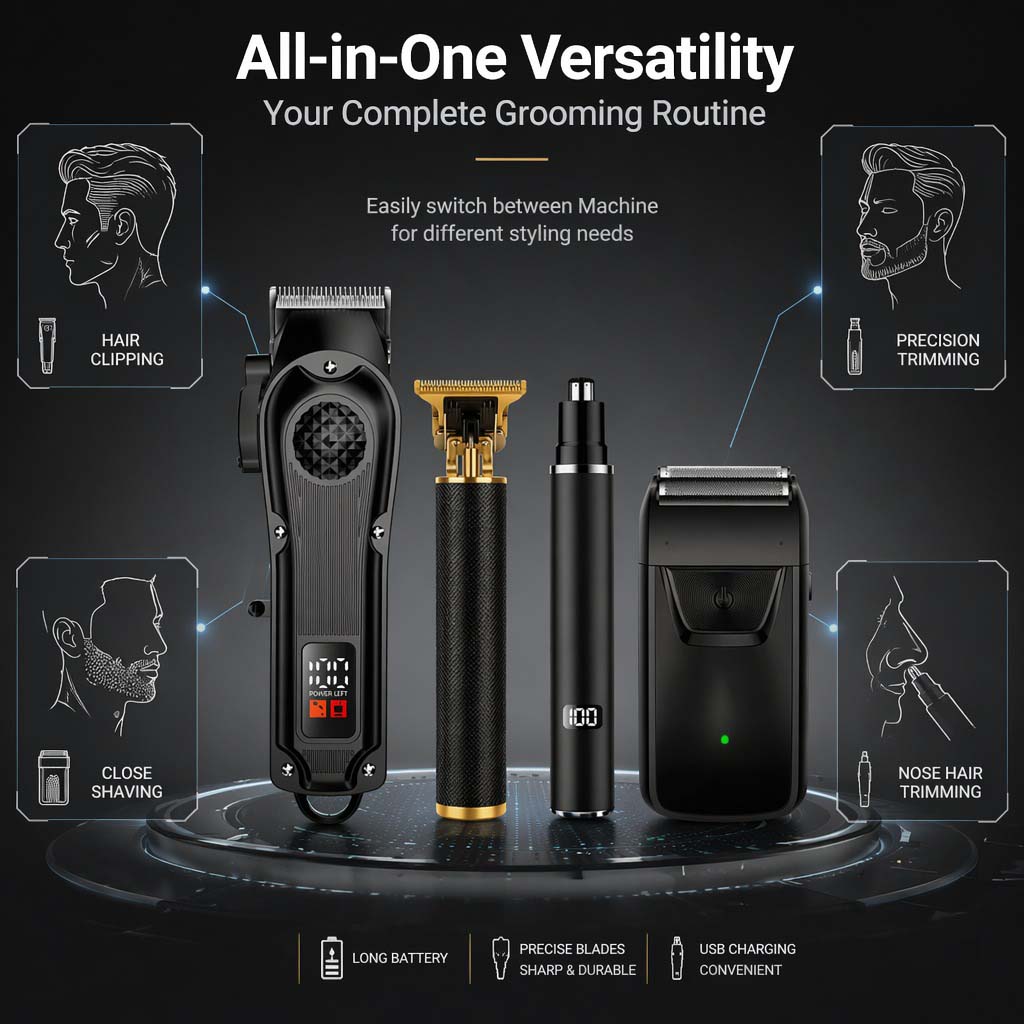 4-in-1 Men's Hair Clipper Set  - Electric Shaver Rotary recension och pris